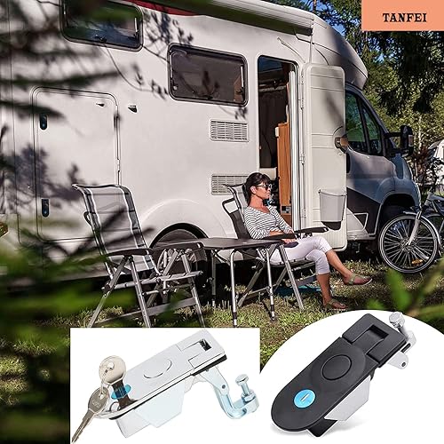 Compression Latch Flush Mount Trigger Latch Height 52mm, Compression Latch for RV Camper Car Truck Marine (Black Keyless, 5 Packs) - Poueer