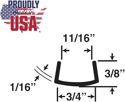 Outwater Plastics Beige 3/4'' Styrene Plastic U-Channel/C-Channel 36 Inch Lengths (Pack of 4) - Poueer