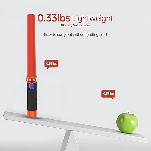 16 Inch LED Signal Traffic Control Wand, Battery Operated, Safety Air Marshaling Batons for Parking, Airport, and Road Traffic Control, Waterproof, Orange, 2PCS(Black Anti-Slip Upgrade) - Poueer