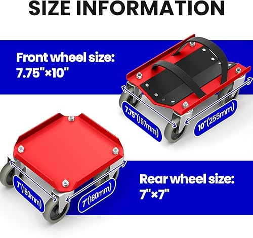 Snowmobile Dolly Sets Heavy Duty V-Slide with 3' PP/TPR Swivel Casters and Rubber Pad Protecting Skis 1500 lbs Capacity(Gray) - Poueer