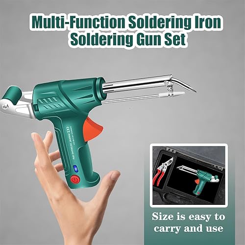 Internally Heated Industrial Laser Welding Tools, Multi-function Soldering Iron Soldering Gun Set, 3-in-1 Electric Welder, Intelligent Control,Rapid Heating for Industrial&Home (Green (Internal Heat)) - Poueer