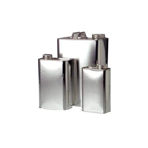 MET-03043 Metal Oblong F-Style Can with 1-1/4' Alpha Solvseal Lined Cap and Inner Seal Without Handle, 1 Quart (Pack of 24) - Poueer