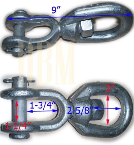 3/4' Jaw & Eye Swivel Marine Mooring Galvanized 7200 LBS - Poueer