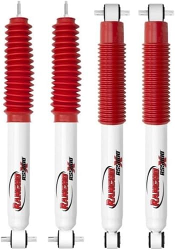 RS5000X Series Set of Front & Rear Shocks fits 1997 2006 Wrangler TJ with 2.5' Lift - Accommodates Larger Wheels - Includes TrendsAuto Decal - Poueer