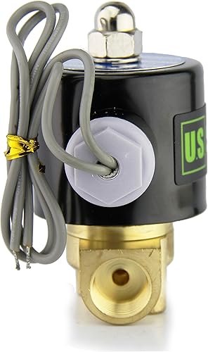 U.S. Solid 3/8' Electric Solenoid Valve 12-VDC, VITON Gasket, Air, Gas, Fuel Normally Closed - Poueer