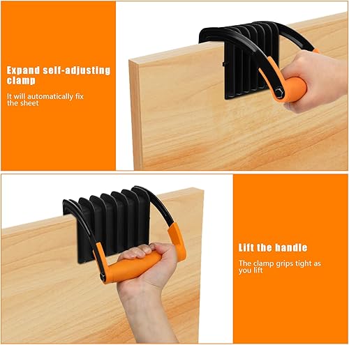 Panel and Plywood Carrier(2 Pack), Plywood Lifting Tool and Drywall Carrying Tool, Aluminum Alloy Soft-Grip Handle Gripper Lift for Sheetrock - Poueer