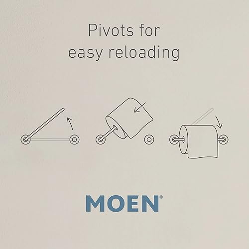 Moen Voss Polished Nickel Pivoting Toilet Paper Holder, YB5108NL - Poueer