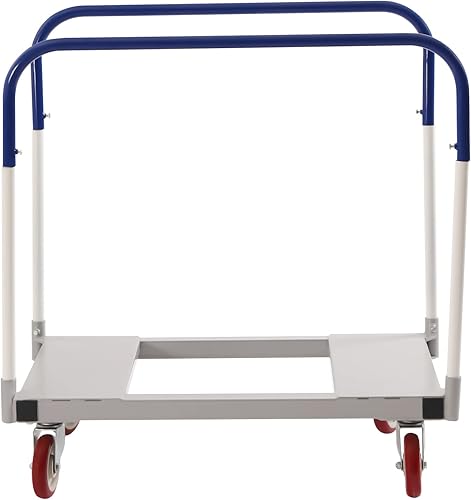 1500lbs Steel Panel Truck Cart, Platform Truck Cart, Lumber Cart Drywall Dolly Cart, Drywall Cart Panel Cart Dolly with 4 Dual-Bearing Casters, Steel Panel Cart, Steel Frame Dolly (1000lbs-39x24in) - Poueer