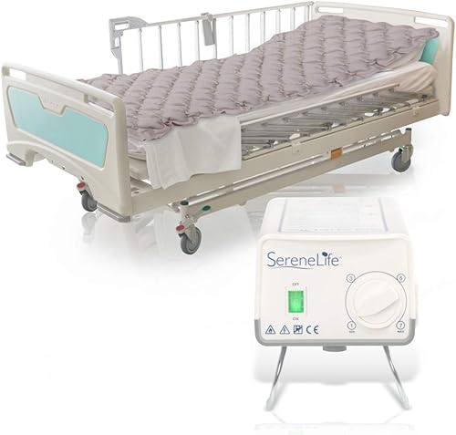 SereneLife Pressure Mattress Air Bubble Pad-Includes Electric Pump System Quiet,Inflatable Bed Air for Pressure,Ulcer and Pressure Sore Treatment-Standard Hospital Bed Size(SLAIRMATR45) - Poueer