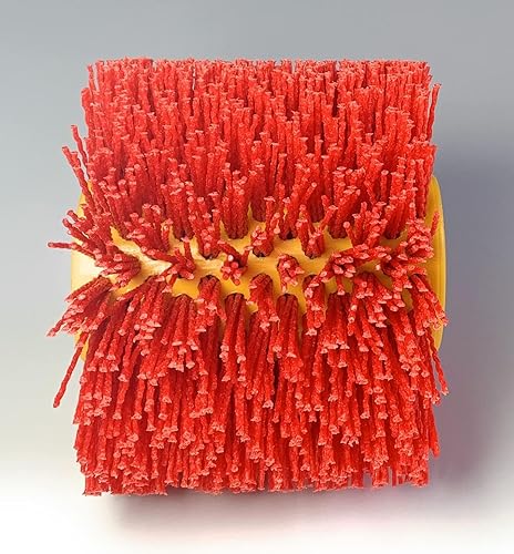 Signi Abrasive nylon bristle Burnishing Brush Drum Drawing Wheel for polishing wood (240 grit red) - Poueer