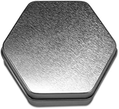 Hexagonal Steel Tin Can | Quantity: 24 | Width: 3 1/4' Width 3 3/16” - Poueer