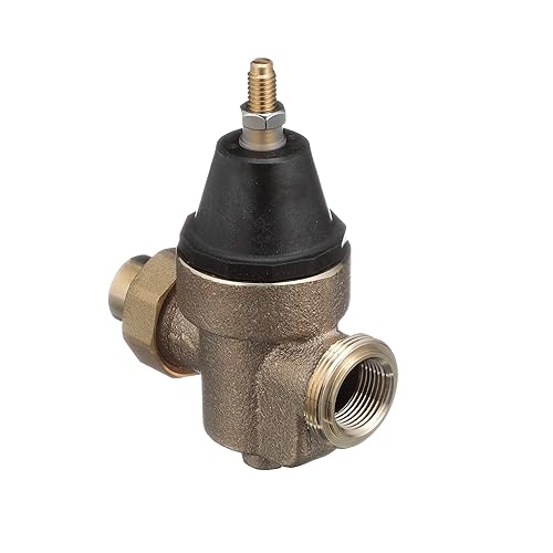Watts LFN45B Series 3/4' Lead-Free Cast Copper Silicon Alloy Water Pressure Reducing Valve, Double Union Solder Inlet and Outlet, Elastomer Disc, Adjustable Pressure 25 to 75 psi, Maximum 400 psi - Poueer