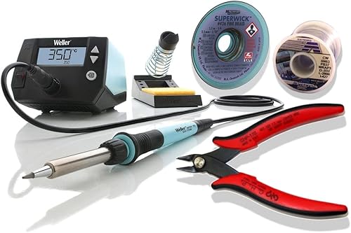 Weller WE1010NA Kit 2 - Includes Clipper, Desoldering Braid and One Pound Spool of 63/37 Tin Lead Solder - Poueer