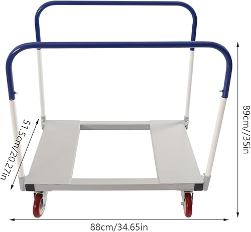 1500lbs Steel Panel Truck Cart, Platform Truck Cart, Lumber Cart Drywall Dolly Cart, Drywall Cart Panel Cart Dolly with 4 Dual-Bearing Casters, Steel Panel Cart, Steel Frame Dolly (1000lbs-39x24in) - Poueer