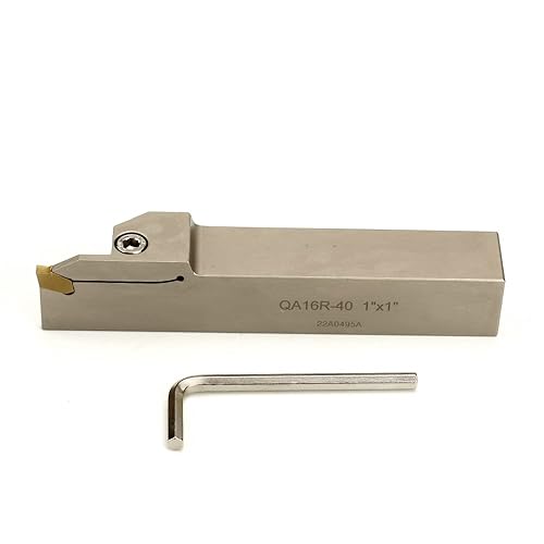 OSCARBIDE 1'x1' Nickel Plated Indexable Grooving & Parting Cut-Off Tool with GTN-4 Carbide Insert, Right-Hand Lathe Holder (1pc) - Poueer