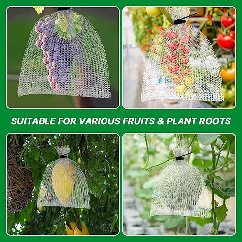 25Pcs 8 x 12 inch Fruit Protection Wire mesh Bags, 304 Stainless Steel Wire, Gophers Resistant Stainless Steel Mesh, Root Protection mesh Bag for Fruits, Berries, Vegetables - Poueer