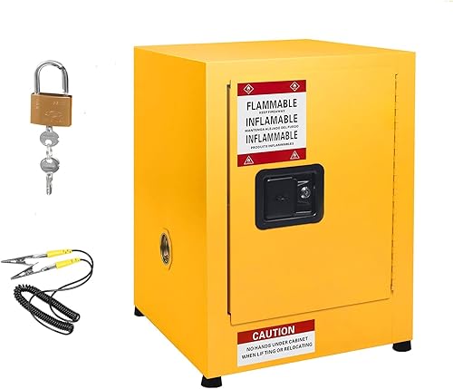 Flammable Cabinet 17' x 17' x 22', Galvanized Steel Safety Cabinet, Adjustable Shelf Flammable Storage Cabinet, for Commercial Industrial and Home Use - Poueer