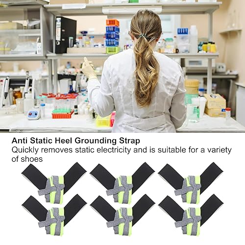 MECCANIXITY 12pcs ESD Anti Static Foot Heel Straps Anti Static Wrist Strap Band Adjustable for Grounding Protecting Electronics Against Electric Shock - Poueer