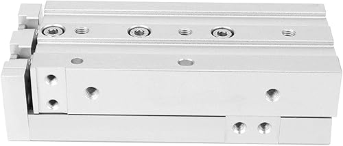 Guide Rail Cylinder, MXS12 Pneumatic Guide Rail Cylinder Double-Shaft Slide Guiding Pneumatic Air Cylinder High Accuracy Mini Pneumatic Cylinder M5×0.8 for Textile Industry, 50mm Stroke - Poueer