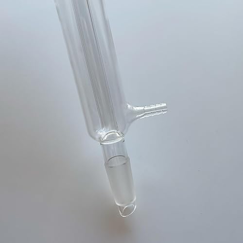 Liebig Condenser, Borosilicate Glass Liebig Condenser with 24/40 Joints, 400mm Jacket Length & 10mm Glass Hose Connection, Lab Glassware - Poueer