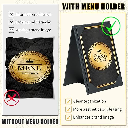 30 Pack Double-Sided Menu Holders 4'x 6', PU Leatherette A-Frame Table Tents for Restaurant, Bar, Cafe, Wedding, Durable and Foldable Design (30 Pack, 4' x 6') - Poueer