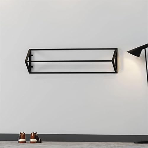 Clothes Hat Rack Simple Wall Mounted Metal Clothing Store Display Rack Large Triangle Hanging Clothes Rack Suitable Home Commercial Laundry Boutique Rustproof Durable Hangers (Black 100Cm) - Poueer