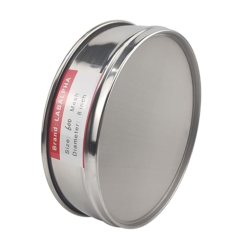 LABALPHA 300 Mesh Lab Sieves, #300 Mesh Test Sieve, 8'' Diameter, 304 Stainless Steel Wire Cloth (0.054mm) - Poueer