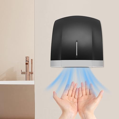Automatic Hand Dryer 1000W Automatic Jet Hand Dryer with Drip Tray Hand Dryer Electric Automatic Air Hand Dryers Commercial Hand Dryer with Plug and Drain Tank for Industry Business Restrooms - Poueer