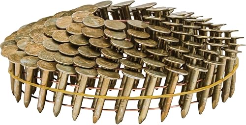 Grip Rite GRCR19GAL 3/4' by 15° Wire Collated Galvanized Coil Roofing Nail (7, 200per Box) - Poueer