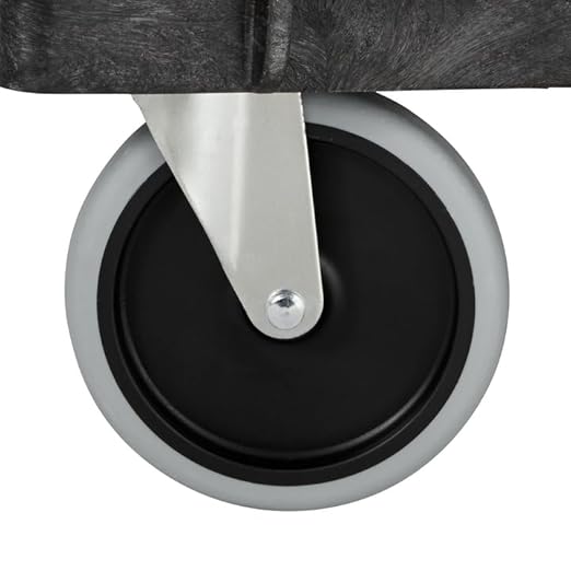 Rubbermaid Commercial Products 2-Shelf Service/Utility Cart with Wheels, 300-Pound Capacity, Black, Lipped Shelves with Handle, Use in School/Restaurant/Warehouse/Manufacturing - Poueer