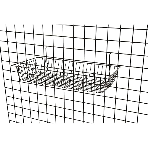 Only Garment Racks 5624BLACK (6) Only Garment Racks - Set of (6) Baskets Designed for Gridwall, Slatwall and Pegboard - Black Finish - Dimensions: 24'L X 12'D X 4'H - Lot of 6 Baskets - Poueer