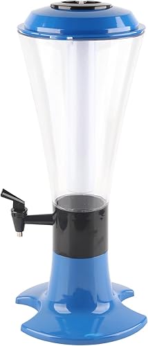 Beerenser with Tap 3L enser Multipurpose Glow in The Dark Tabletop Wine Tap for Home Bar KTV (Blue)(Painted Silver) - Poueer