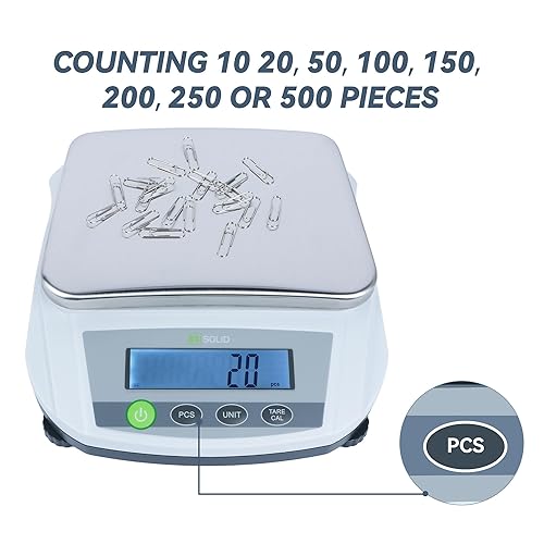 U.S. Solid Digital Lab Scale 2000g/4.4lb x 0.01g - Precision Analytical Balance Kitchen Jewelry Scientific Weighing - AC/DC Power - Poueer