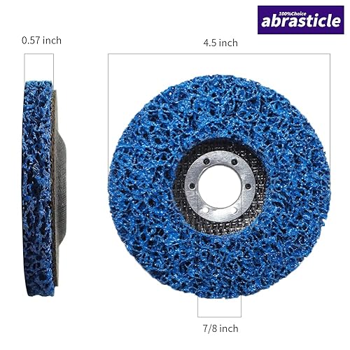 10 Pcs 4-1/2 Inch Poly Strip Wheel Disc Rust Remover Wheel, 7/8' Angel Grinders Clean Tool, Strip Discs for Angle Grinder Remove Rust Paint Clean Welds Paint Grinding Wheel Blue - Poueer
