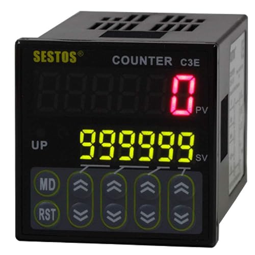 Digital Counter C1S-R-220 AC 100-240V Maximum Speed 5kcps. NPN and PNP inputs can be Switched. Input Signal: Input, Pause, Reset. Output: Relay - Poueer