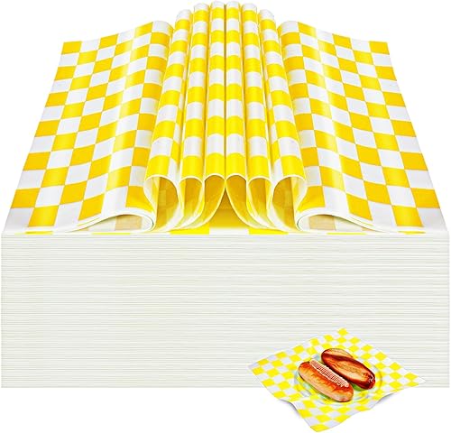 Colarr 1000 Pcs Waxed Paper Sheets Bulk 15 x 15 Inch Large Sandwich Wrapping Papers Checkered Deli Food Basket Liners for Burgers Bread Restaurant Barbecue Picnic(Red) - Poueer