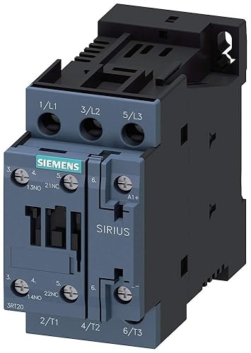 Siemens 3RT20261BB40 IEC Magnetic Contactor, 24VDC, 3 Pole, 25 Amp, 1NO+1NC, Size S0, Screw Terminal - Poueer