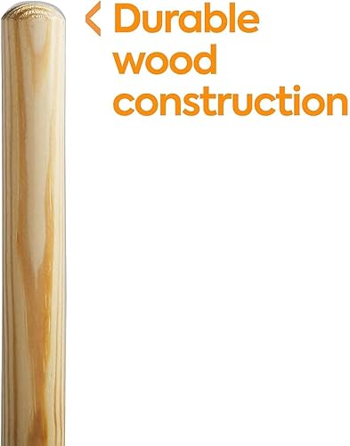 60-Inch Wood Push Broom Handle, Threaded Metal Tip (CW57741) - Poueer