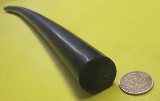 Black Neoprene Rubber Round Rod 75A 1.25' (1-1/4') Diameter x 36' Length 1 pc - Poueer