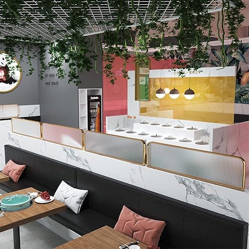 Commercial Privacy Divider Desk Divider for Office, Restaurant, Hotel - Translucent Privacy Screen Panel 1pack - Stainless Steel Partition - Poueer
