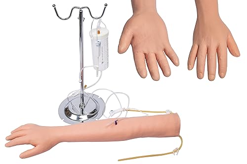 Apprentice Doctor Phlebotomy Practice Kit - Practice IV, Venipuncture, Blood Draws, Injections, & Phlebotomy Skills. (Arm with Practice Kit) - Poueer