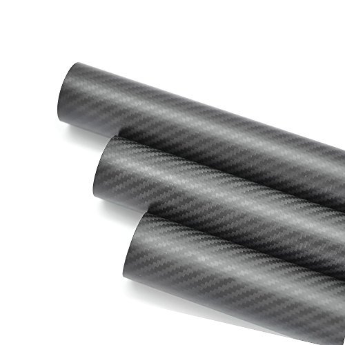 OD 50mm x ID 47mm x 500mm Long Carbon Fiber Tube 3K Matt Roll Wrapped - Poueer