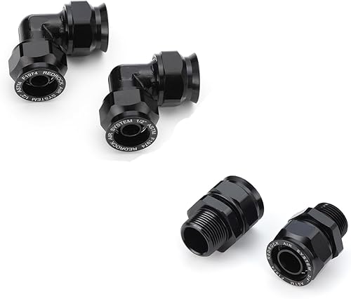 3/4 inch Tubing Fitting Set, 3/4' Equal Elbow Fitting and 3/4' Straight Fitting with 3/4' Male NPT Thread for 3/4'(25mm OD) Tubing - Poueer