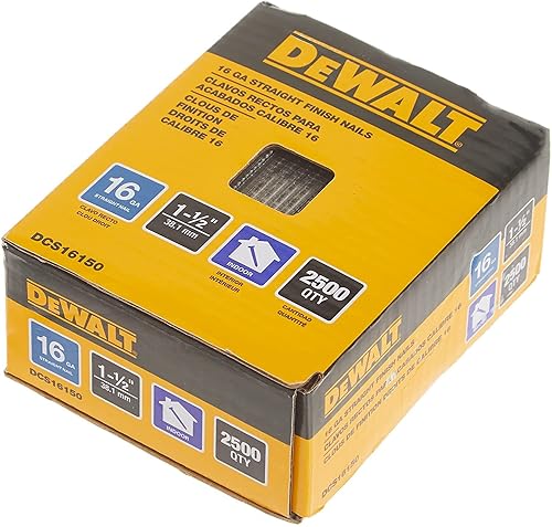 DEWALT DCS16150 2 Pack 1-1/2in. 16 Gauge Straight Finish Nail (25,000 per Box) - Poueer