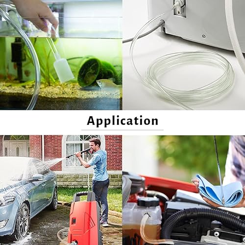 DAVCO 3/4' ID x 50ft Clear Vinyl Tubing, Low Pressure Flexible PVC Tubing, Heavy Duty UV Chemical Resistant Lightweight Plastic Vinyl Hose, BPA Free and Non Toxic - Poueer