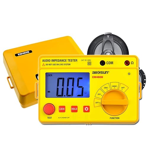 allsun Digital Insulation Resistance Meter, Earth Audio Impedance Tester, Handheld Megohmmeter, LCD Backlight, Yellow (EM480B) - Poueer