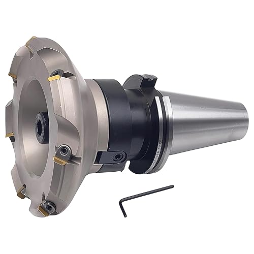CME 6' 90° Indexable Face Mill w/ CAT50 Arbor, APKT1604 Inserts Included, 8 Flutes - Poueer