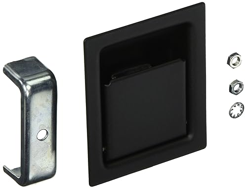 Southco 64-21-11 Black Powder Coated Steel Paddle Push to Close Latch, Pull to Open - Poueer