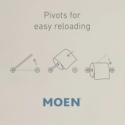 Moen Voss Polished Nickel Pivoting Toilet Paper Holder, YB5108NL - Poueer