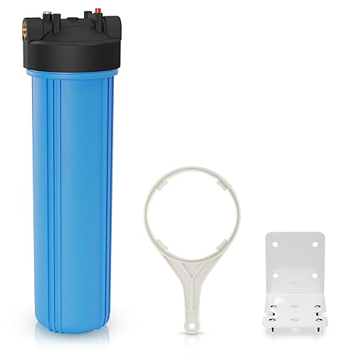 20' BB Blue Whole House Water System Filter Housing 1' NPT w/Pressure Release. Wrench and Bracket - Poueer